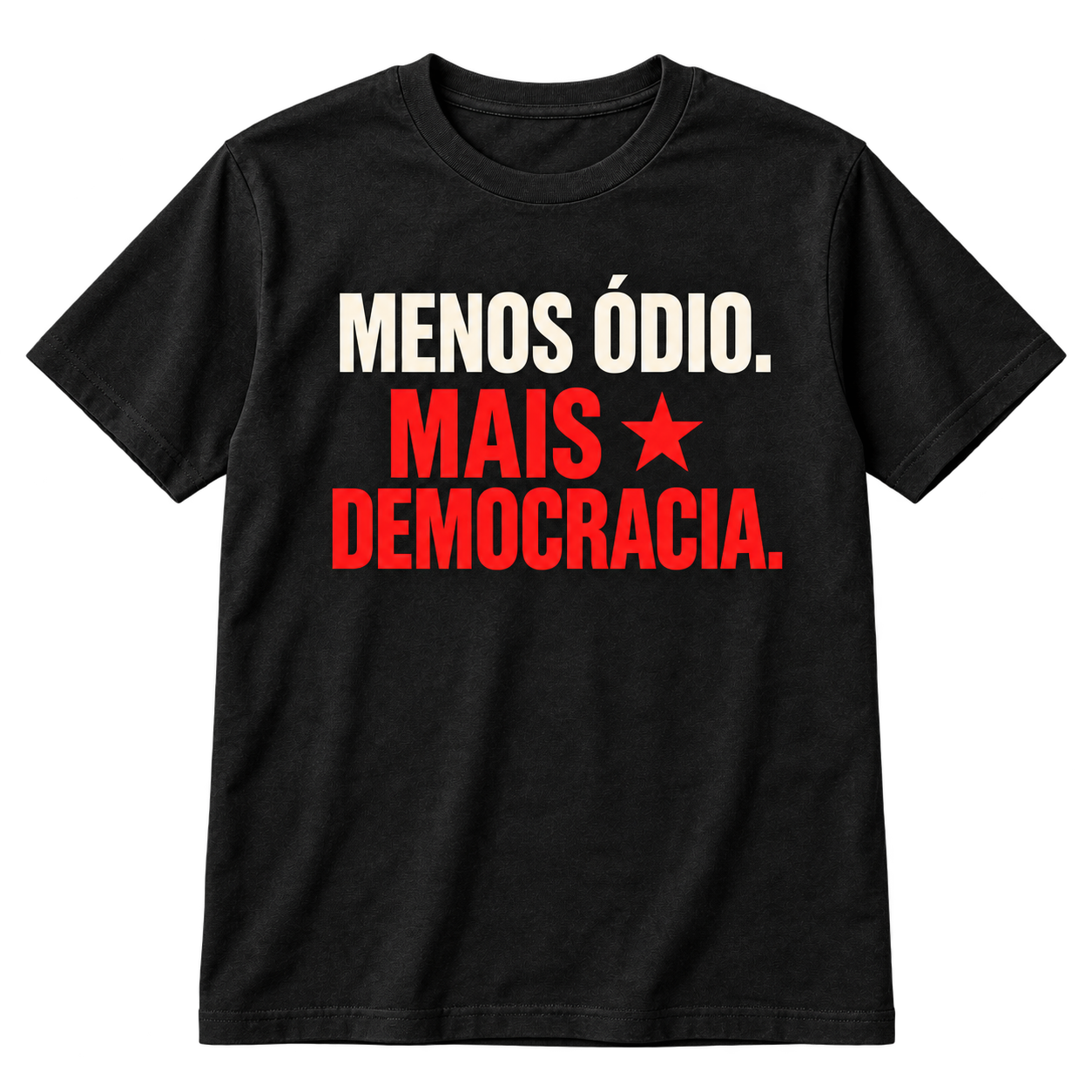 Camiseta preta Mais democracia