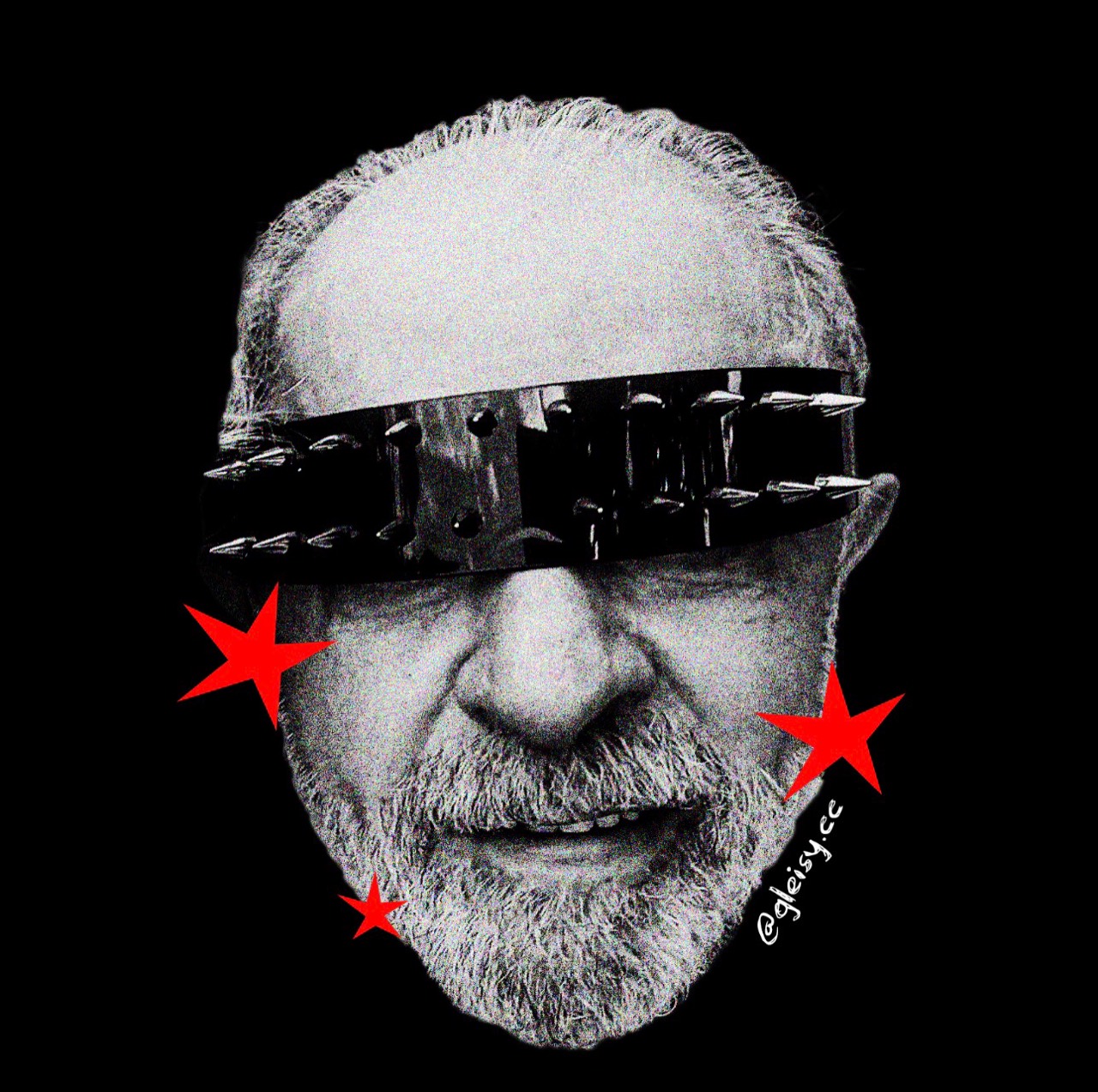 Arte Lula Punk em preto, branco e vermelho