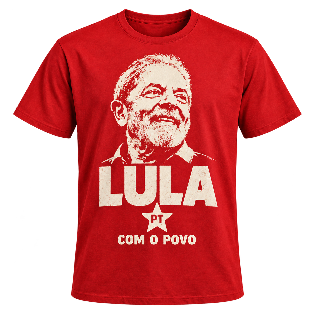 Camiseta vermelha Lula, com o povo